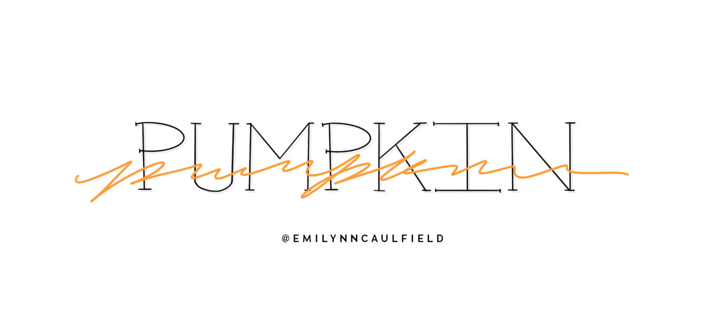 "pumpkin" hand lettering exercise